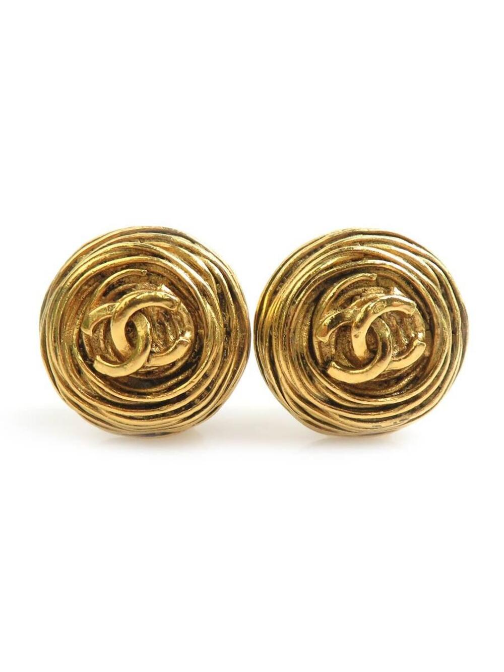 Auth Chanel Vintagr Cc Logo Earrings #372680C33B